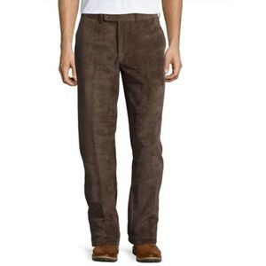 NWT Peter Millar Nanoluxe Soft Corduroy Pants 34 x 35 Coco Brown MF15B91 $145